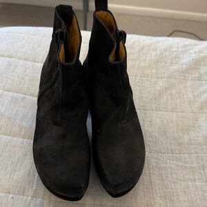 John Fluevog Dark Leather Ankle Boots